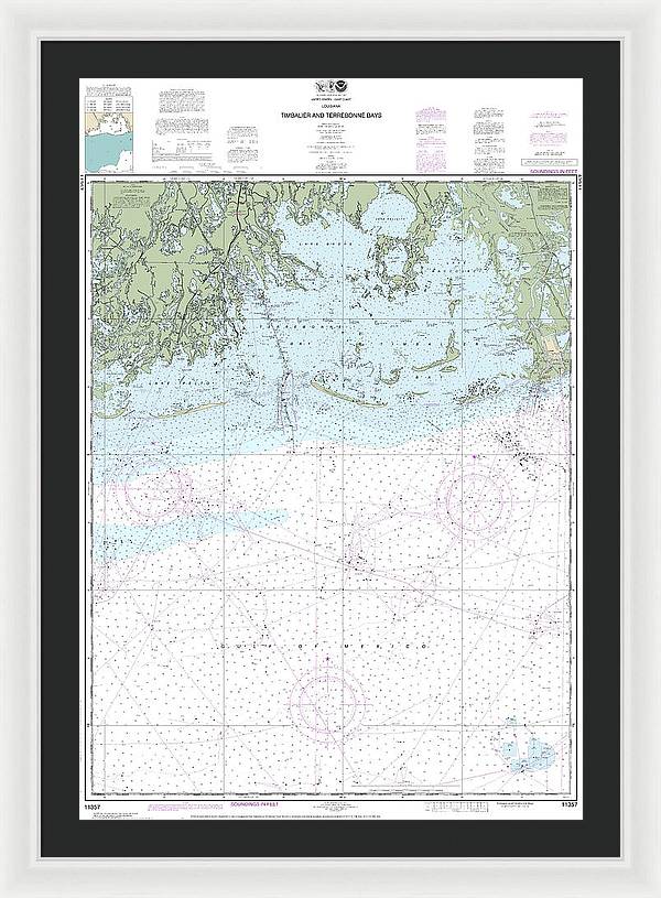 Nautical Chart-11357 Timbalier-terrebonne Bays - Framed Print