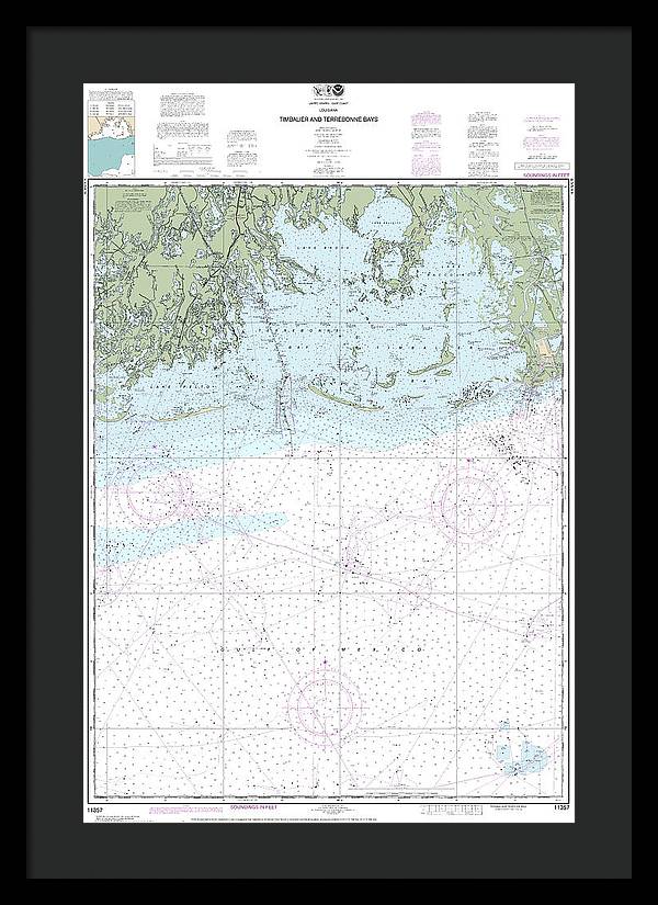 Nautical Chart-11357 Timbalier-terrebonne Bays - Framed Print