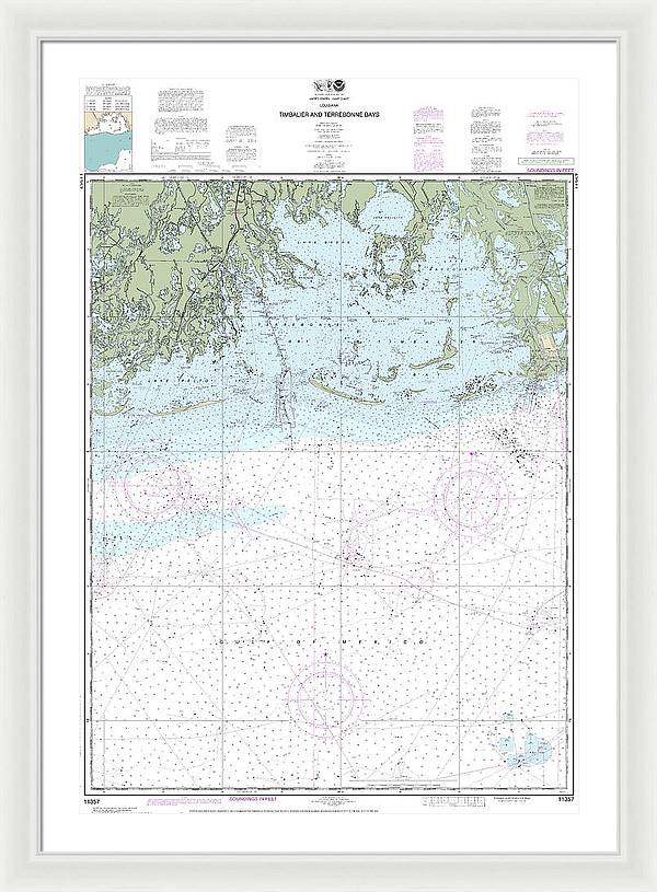 Nautical Chart-11357 Timbalier-terrebonne Bays - Framed Print