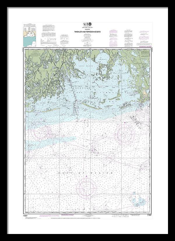 Nautical Chart-11357 Timbalier-terrebonne Bays - Framed Print