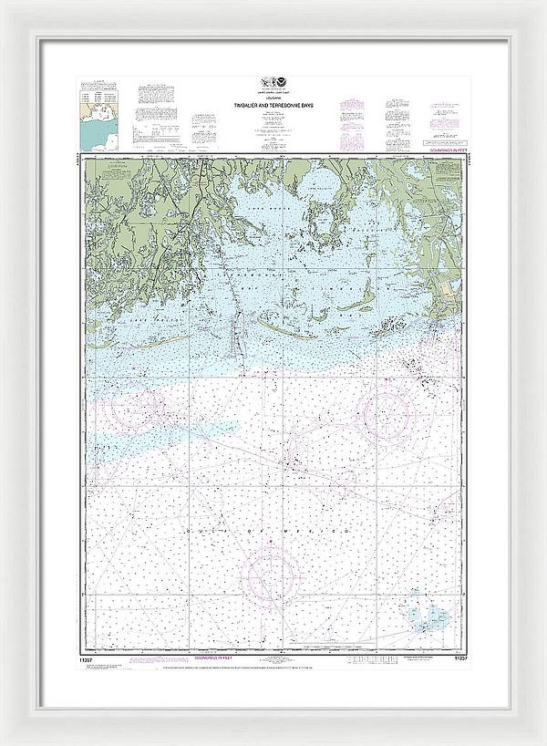 Nautical Chart-11357 Timbalier-terrebonne Bays - Framed Print