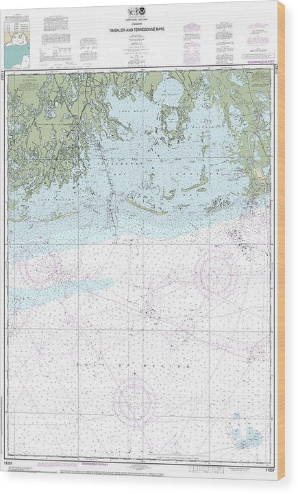 Nautical Chart-11357 Timbalier-Terrebonne Bays Wood Print