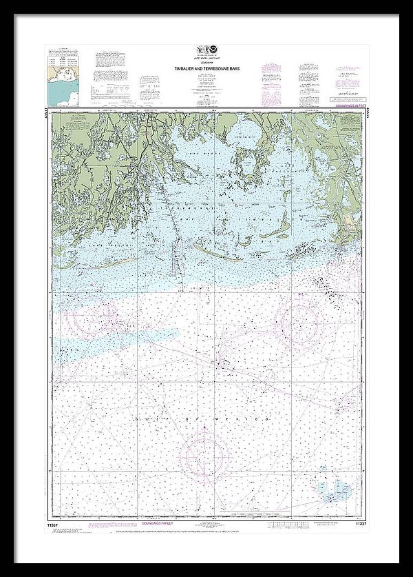 Nautical Chart-11357 Timbalier-terrebonne Bays - Framed Print