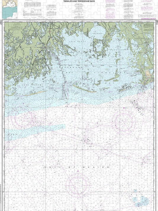 Nautical Chart 11357 Timbalier Terrebonne Bays Puzzle