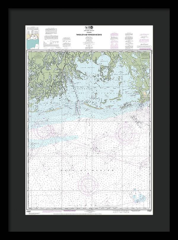 Nautical Chart-11357 Timbalier-terrebonne Bays - Framed Print