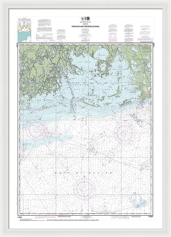 Nautical Chart-11357 Timbalier-terrebonne Bays - Framed Print