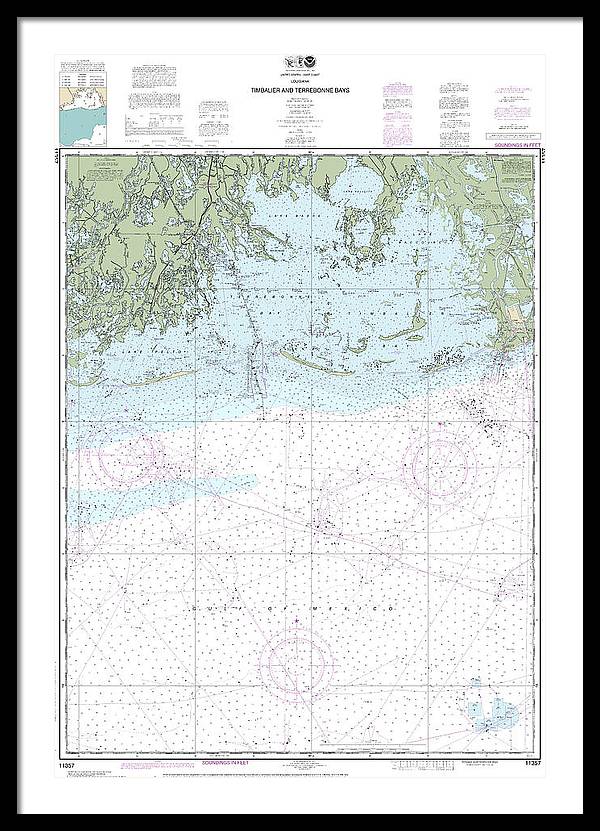 Nautical Chart-11357 Timbalier-terrebonne Bays - Framed Print