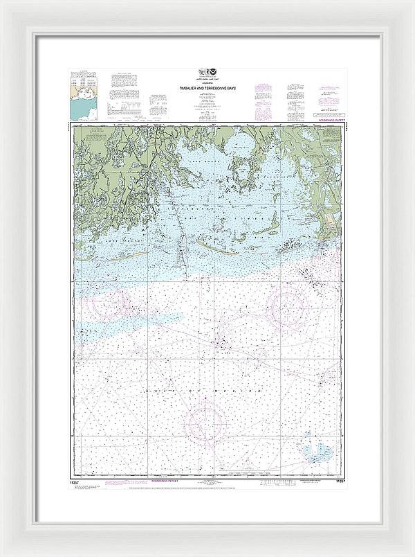 Nautical Chart-11357 Timbalier-terrebonne Bays - Framed Print