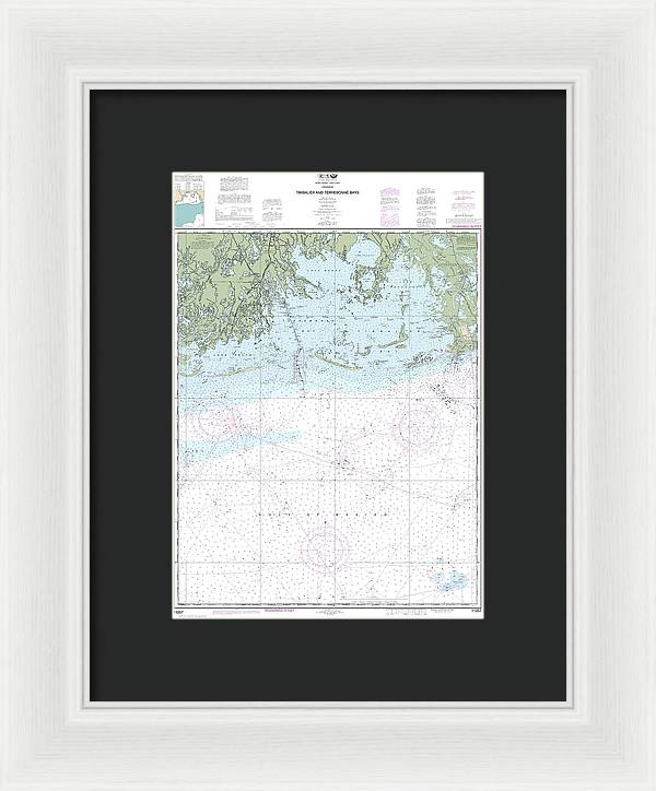 Nautical Chart-11357 Timbalier-terrebonne Bays - Framed Print