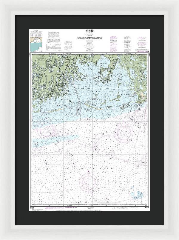 Nautical Chart-11357 Timbalier-terrebonne Bays - Framed Print