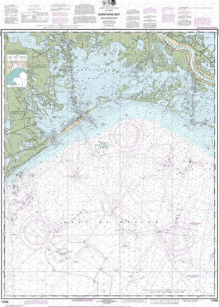 Nautical Chart-11358 Barataria Bay-approaches - Puzzle