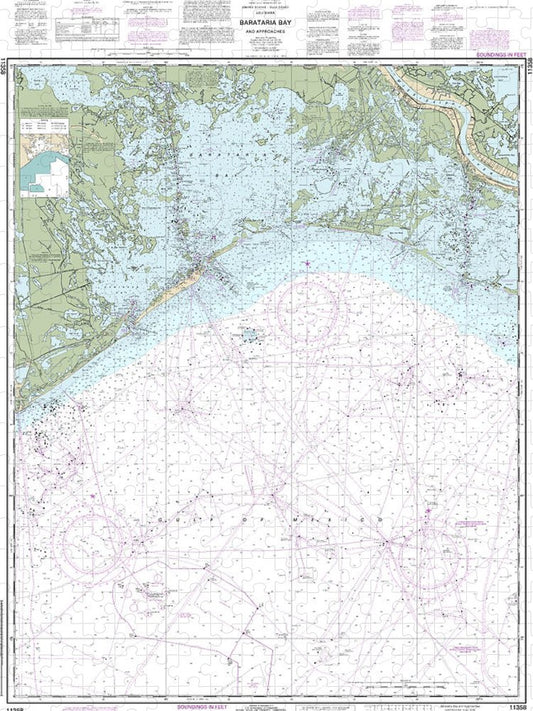 Nautical Chart 11358 Barataria Bay Approaches Puzzle