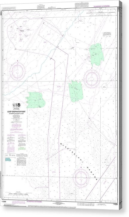 Nautical Chart-11359 Loop Deepwater Port Louisiana Offshore Oil Port  Acrylic Print