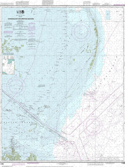Nautical Chart 11363 Chandeleur Breton Sounds Puzzle