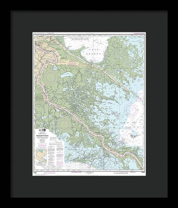 Nautical Chart-11364 Mississippi River-venice-new Orleans - Framed Print