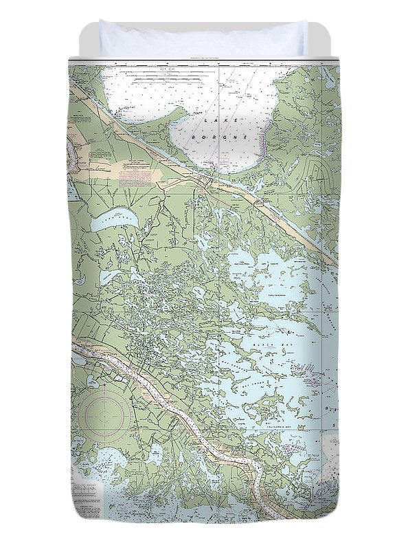 Nautical Chart-11364 Mississippi River-venice-new Orleans - Duvet Cover