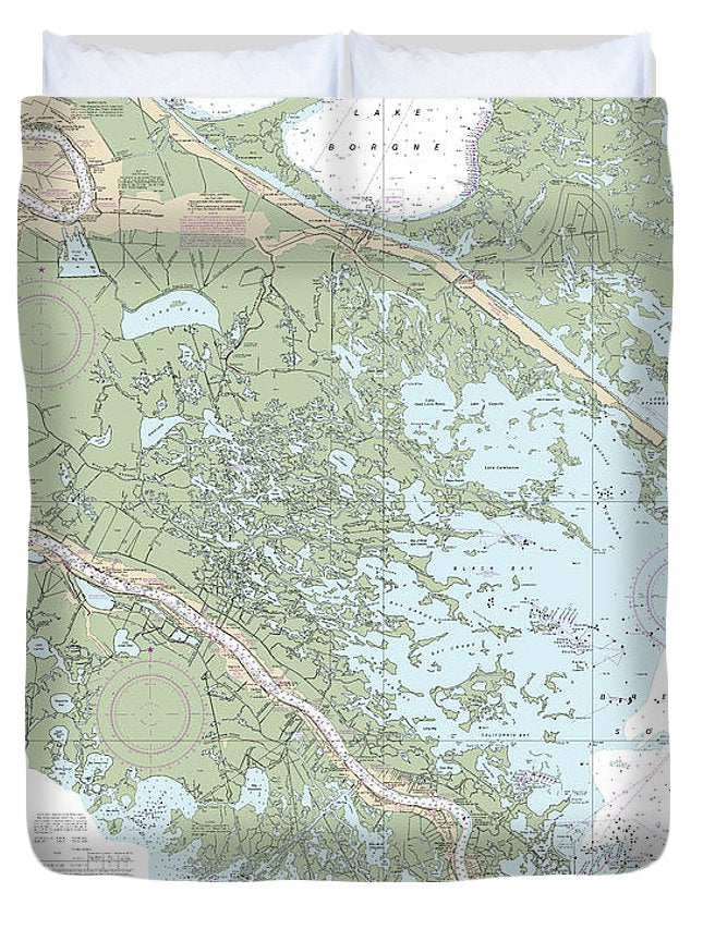 Nautical Chart-11364 Mississippi River-venice-new Orleans - Duvet Cover