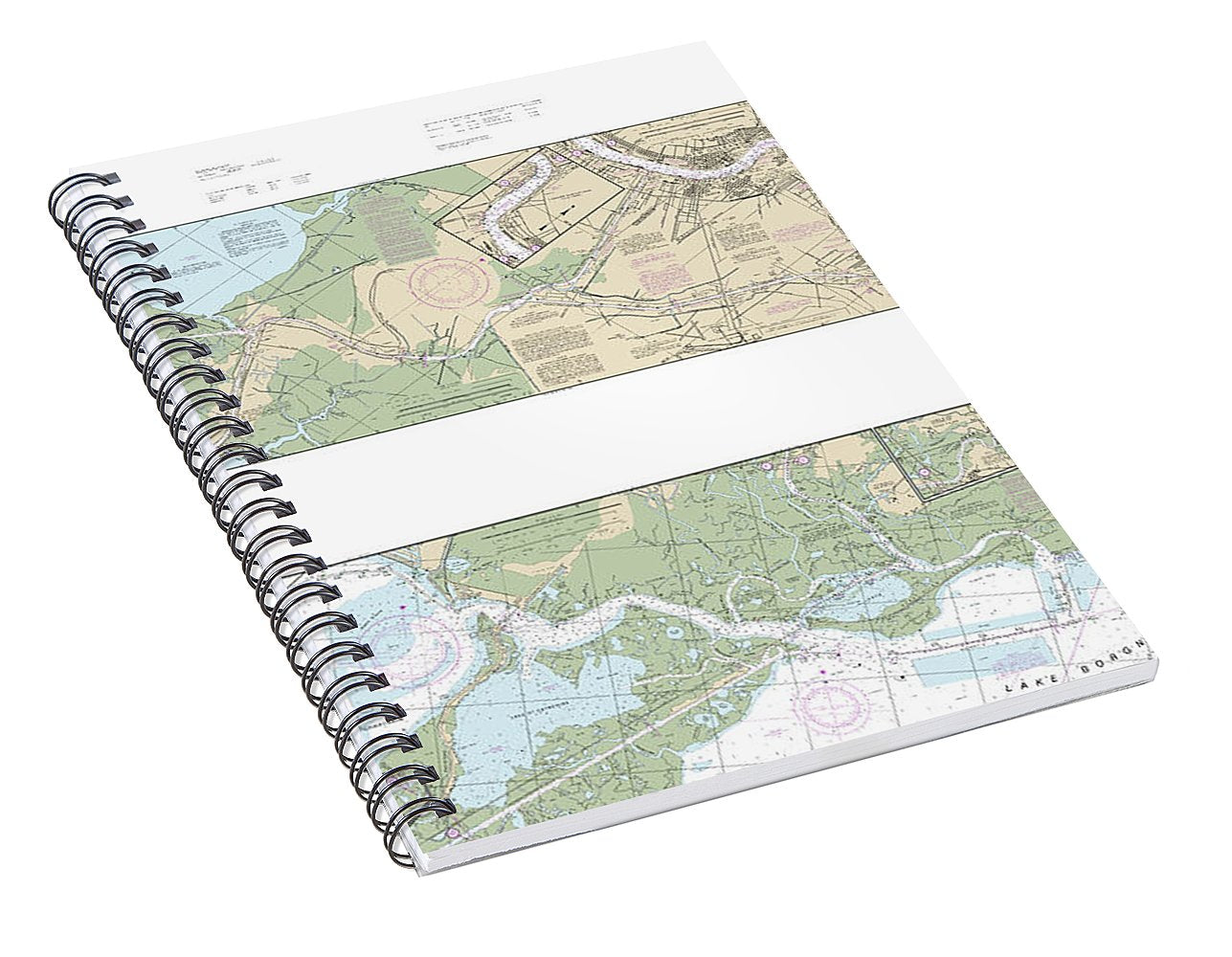 Nautical Chart-11367 Intracoastal Waterway Waveland-catahoula Bay - Spiral Notebook