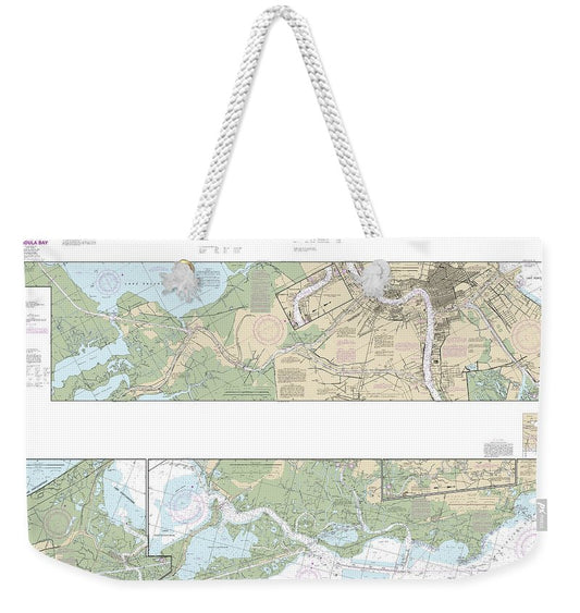 Nautical Chart-11367 Intracoastal Waterway Waveland-catahoula Bay - Weekender Tote Bag