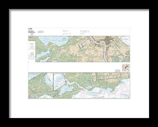 A beuatiful Framed Print of the Nautical Chart-11367 Intracoastal Waterway Waveland-Catahoula Bay by SeaKoast