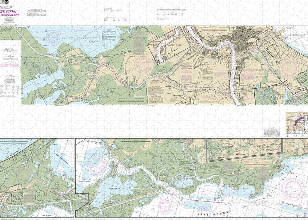 Nautical Chart-11367 Intracoastal Waterway Waveland-catahoula Bay - Puzzle