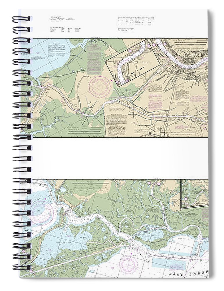 Nautical Chart 11367 Intracoastal Waterway Waveland Catahoula Bay Spiral Notebook