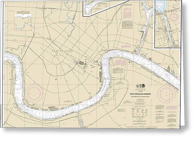 Nautical Chart-11368 New Orleans Harbor Chalmette Slip-southport - Greeting Card