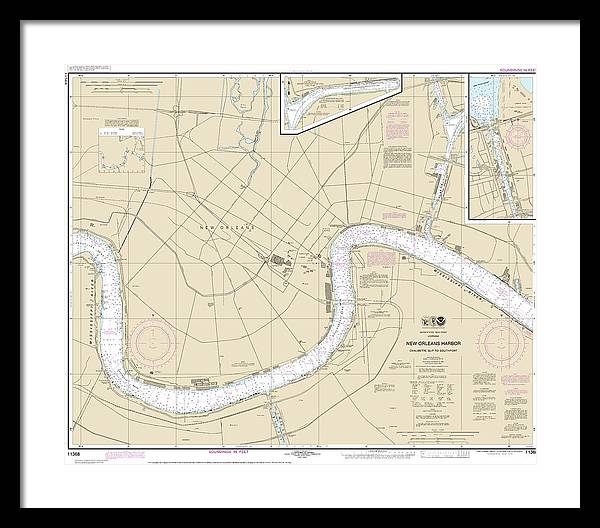 Nautical Chart-11368 New Orleans Harbor Chalmette Slip-southport - Framed Print