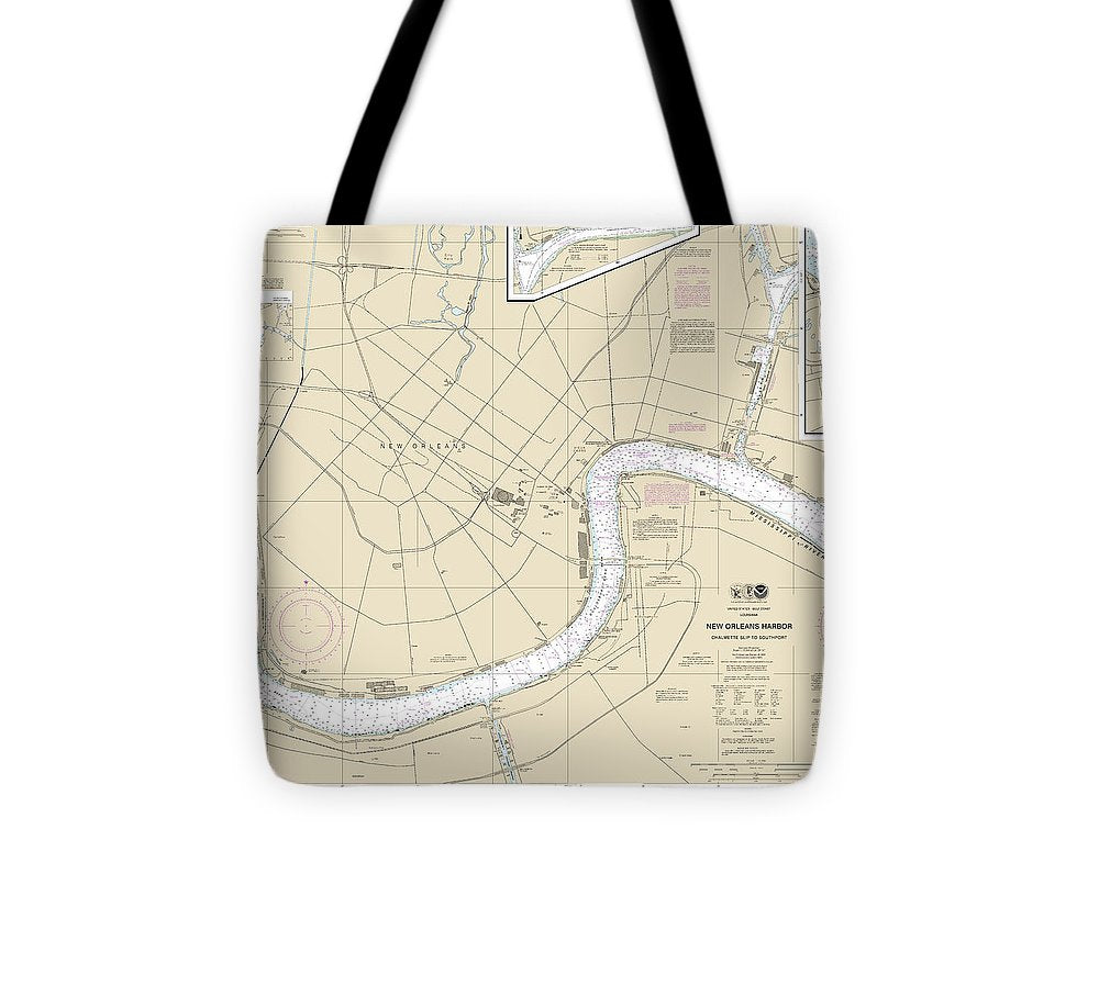 Nautical Chart 11368 New Orleans Harbor Chalmette Slip Southport Tote Bag