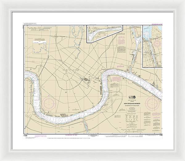 Nautical Chart-11368 New Orleans Harbor Chalmette Slip-southport - Framed Print