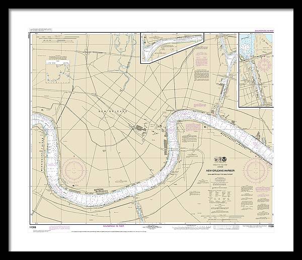 Nautical Chart-11368 New Orleans Harbor Chalmette Slip-southport - Framed Print