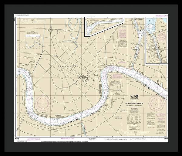 Nautical Chart-11368 New Orleans Harbor Chalmette Slip-southport - Framed Print