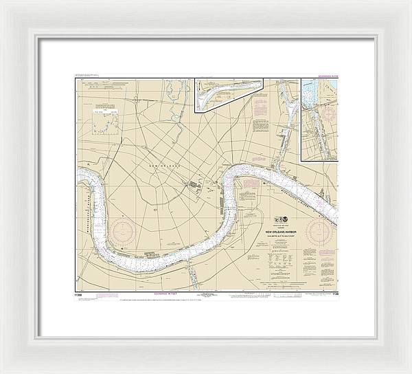 Nautical Chart-11368 New Orleans Harbor Chalmette Slip-southport - Framed Print