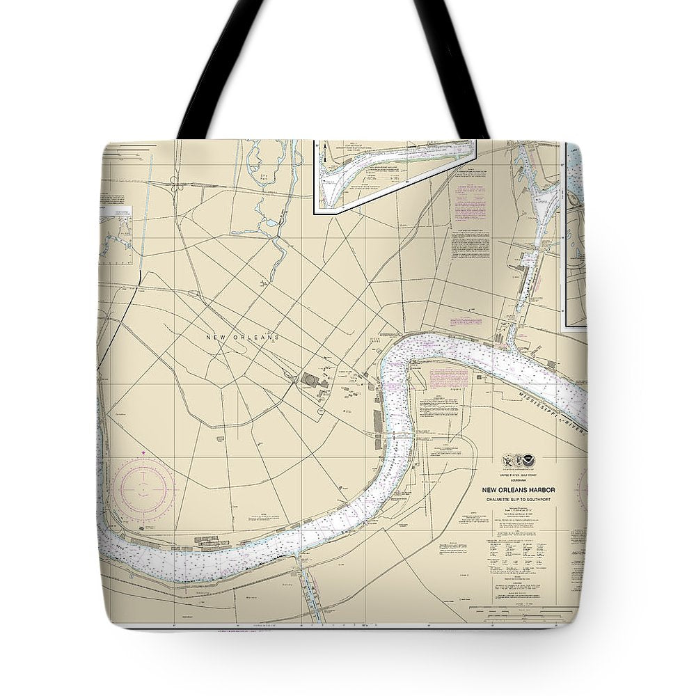 Nautical Chart-11368 New Orleans Harbor Chalmette Slip-southport - Tote Bag