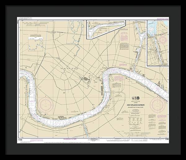 Nautical Chart-11368 New Orleans Harbor Chalmette Slip-southport - Framed Print