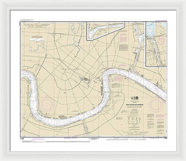 Nautical Chart-11368 New Orleans Harbor Chalmette Slip-southport - Framed Print