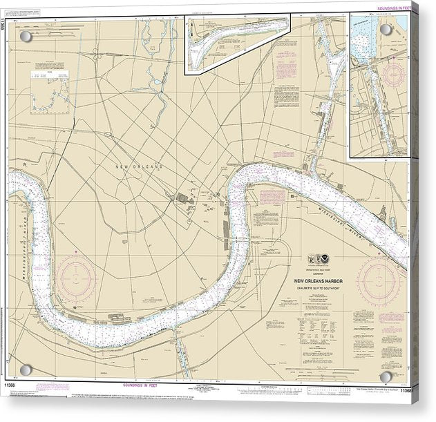 Nautical Chart-11368 New Orleans Harbor Chalmette Slip-southport - Acrylic Print