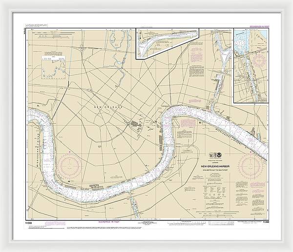 Nautical Chart-11368 New Orleans Harbor Chalmette Slip-southport - Framed Print