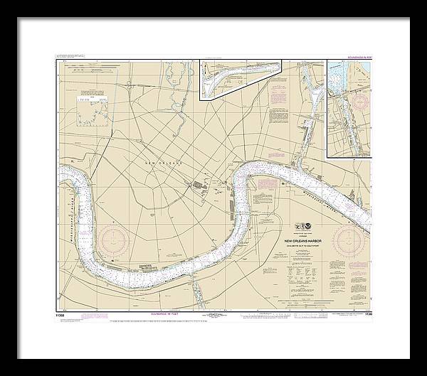 Nautical Chart-11368 New Orleans Harbor Chalmette Slip-southport - Framed Print