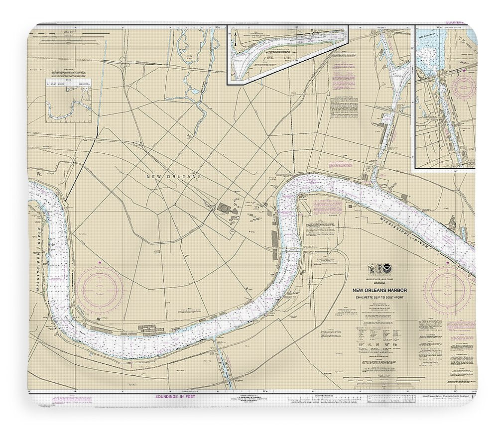 Nautical Chart-11368 New Orleans Harbor Chalmette Slip-southport - Blanket