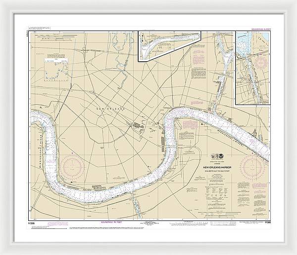 Nautical Chart-11368 New Orleans Harbor Chalmette Slip-southport - Framed Print