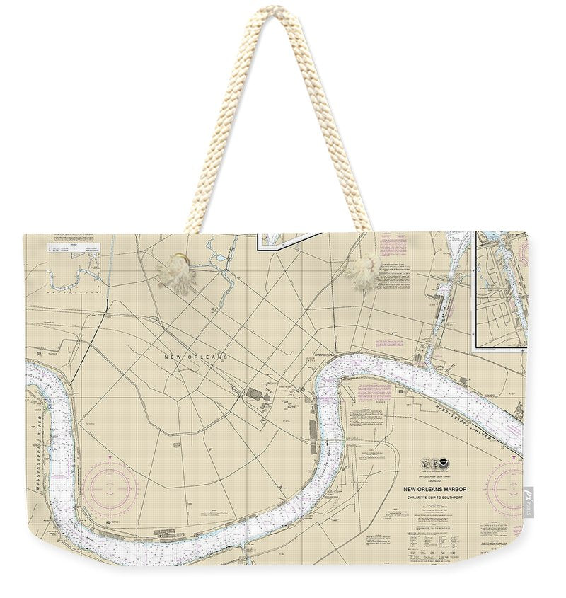 Nautical Chart-11368 New Orleans Harbor Chalmette Slip-southport - Weekender Tote Bag