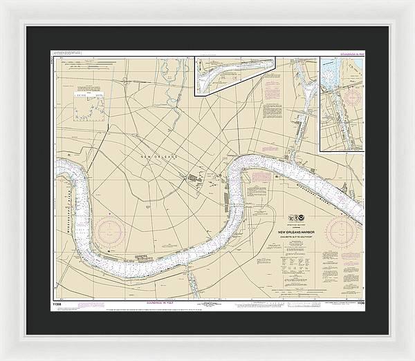 Nautical Chart-11368 New Orleans Harbor Chalmette Slip-southport - Framed Print