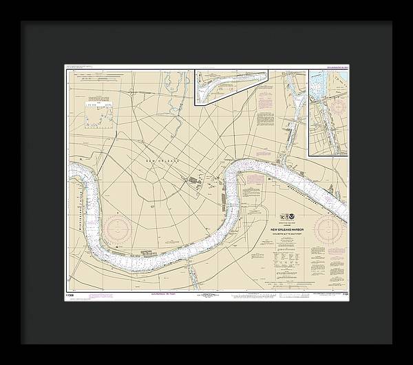 Nautical Chart-11368 New Orleans Harbor Chalmette Slip-southport - Framed Print