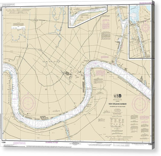 Nautical Chart-11368 New Orleans Harbor Chalmette Slip-Southport  Acrylic Print