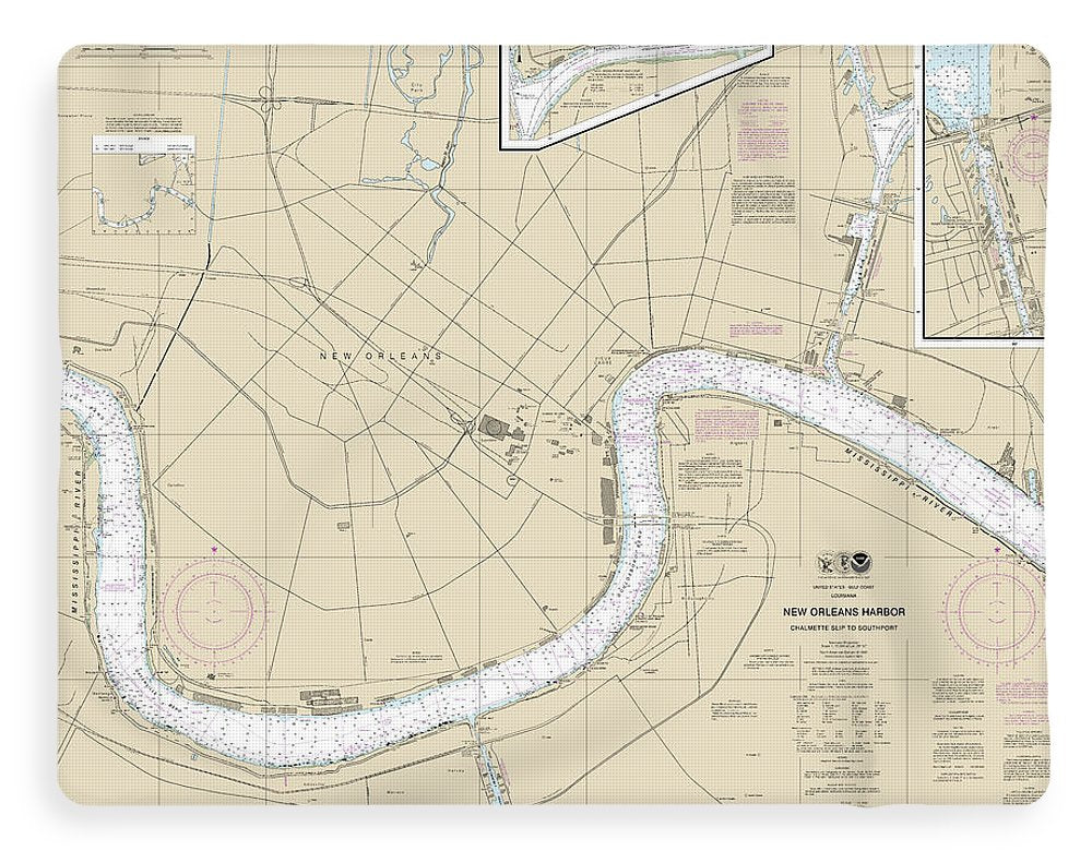 Nautical Chart-11368 New Orleans Harbor Chalmette Slip-southport - Blanket