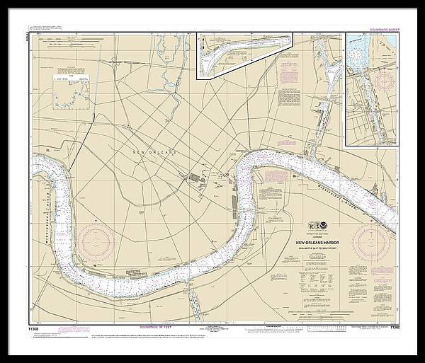 Nautical Chart-11368 New Orleans Harbor Chalmette Slip-southport - Framed Print