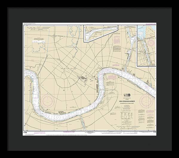 Nautical Chart-11368 New Orleans Harbor Chalmette Slip-southport - Framed Print