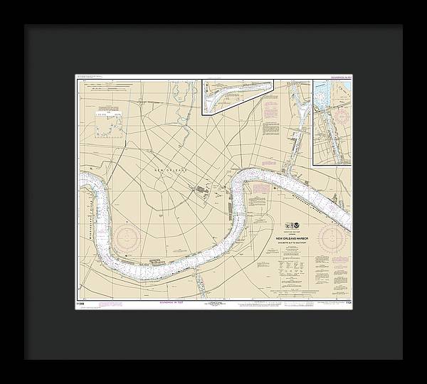 Nautical Chart-11368 New Orleans Harbor Chalmette Slip-southport - Framed Print