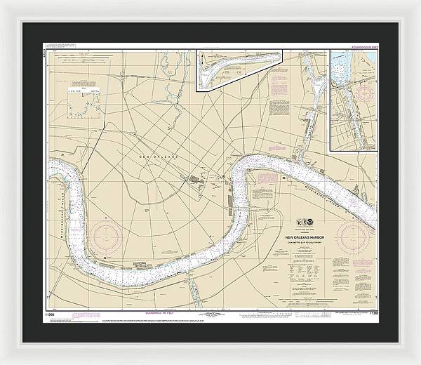 Nautical Chart-11368 New Orleans Harbor Chalmette Slip-southport - Framed Print